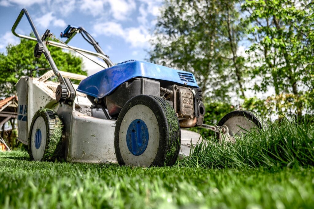 lawn mower, grass, garden, front yard, gardening, nature, lawn-mower chassis, lawn, cutting, gardener, equipment, machine, backyard, mower, maintenance, yard