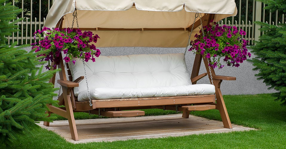 PATIO Auflagen-Set Umbria Mallorca für Hollywoodschaukel 170 cm Schaukelauflage Sitzkissen Rückenkissen Gartenschaukel Seitenkissen